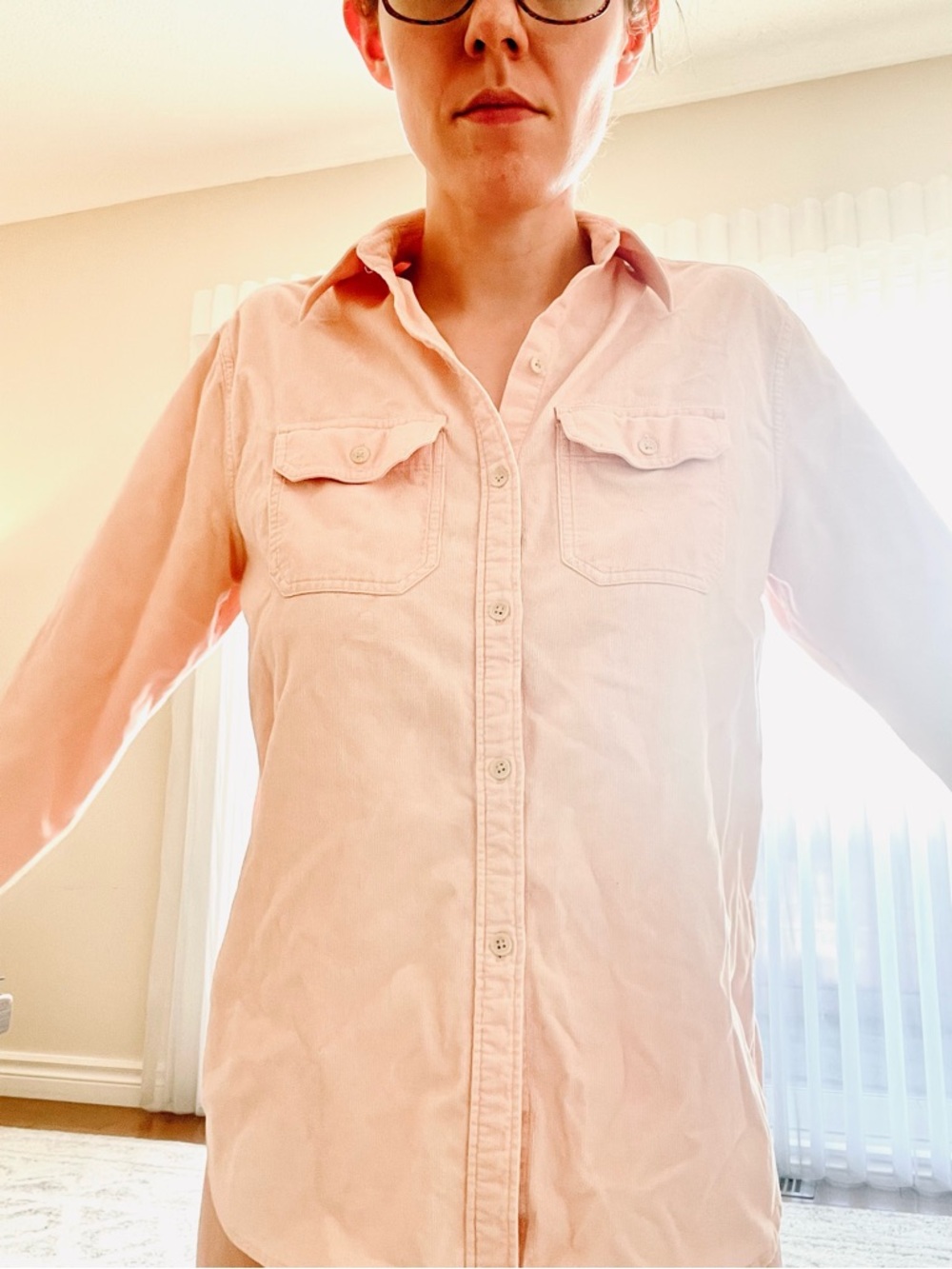 Chaps Light Pink Button-Down Shirt
